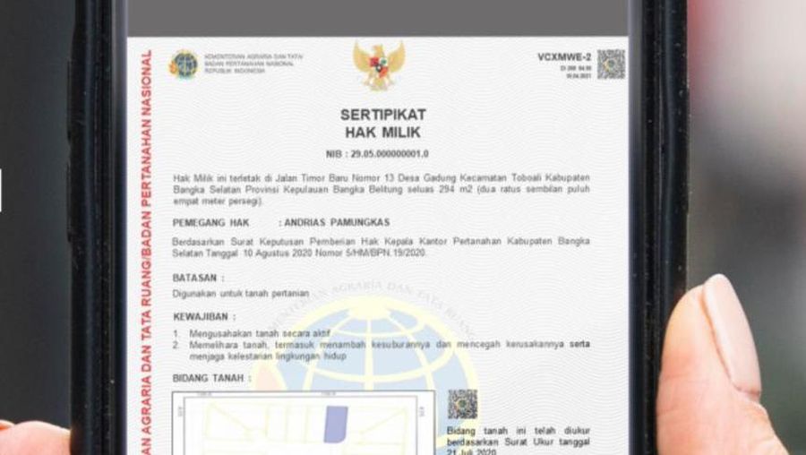 Sertifikat Tanah Elektronik (doc. BPN)