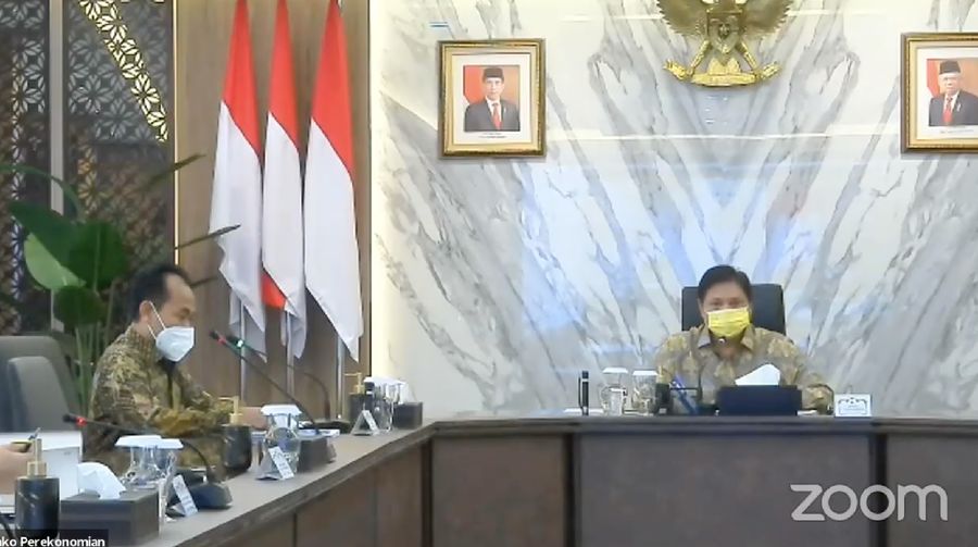 Menko Perekonomian Airlangga Hartarto dalam Rilis Pertumbuhan Ekonomi TW IV-2020: Menjaga Momentum Pertumbuhan Ekonomi melalui Pengendalian COVID-19. (Tangkapan Layar Youtube Sekretariat Presiden)