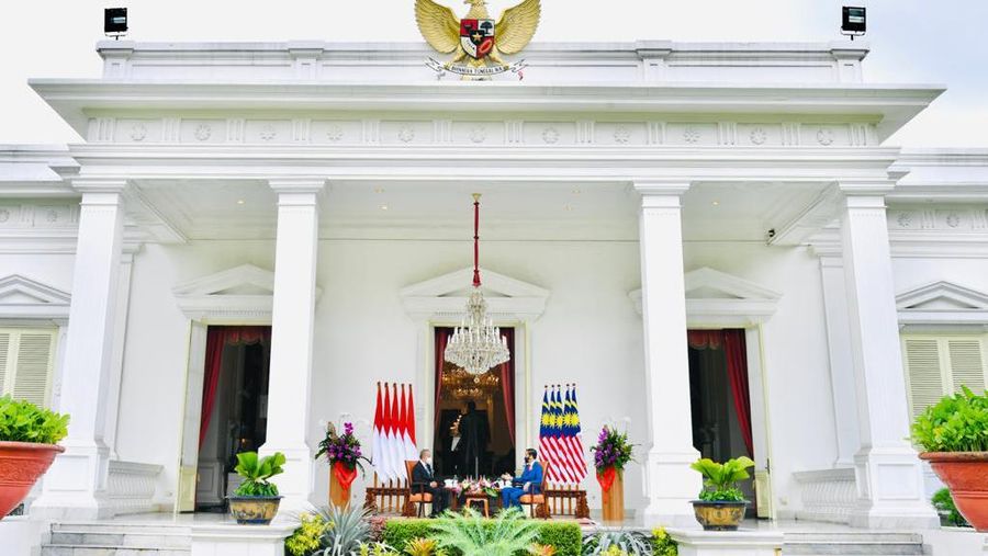 Presiden Jokowi Sambut Kunjungan Resmi PM Malaysia Muhyiddin Yassin di Istana Merdeka (Biro Pers Sekretariat Presiden/Laily Rachev)