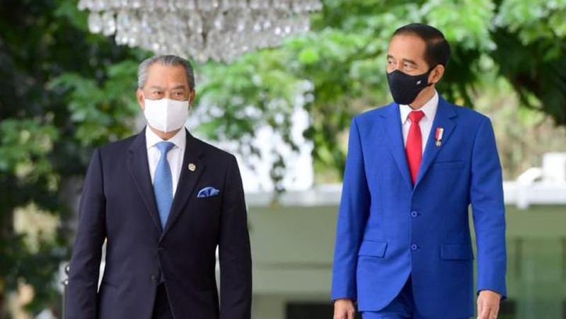 Presiden Jokowi Sambut Kunjungan Resmi PM Malaysia Muhyiddin Yassin di Istana Merdeka (Biro Pers Sekretariat Presiden/Laily Rachev)