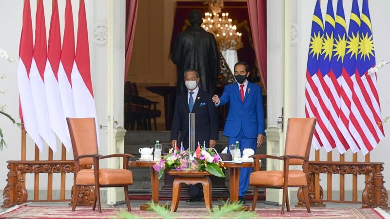 Presiden Jokowi Sambut Kunjungan Resmi PM Malaysia Muhyiddin Yassin di Istana Merdeka (Biro Pers Sekretariat Presiden/Laily Rachev)