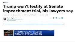 Trump 'Ogah' Hadiri Sidang Pemakzulan