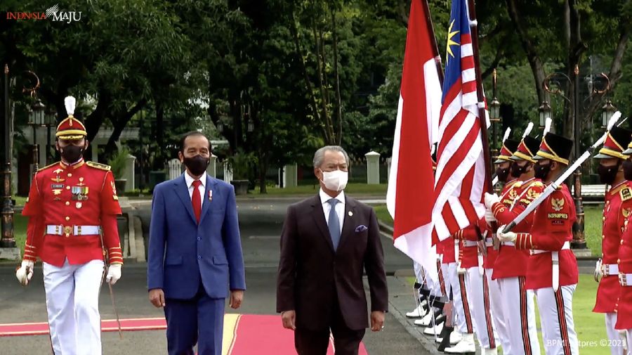 Upacara Penyambutan Resmi Perdana Menteri Malaysia, Istana Kepresidenan Jakarta 9Tangkapan Layar Sekretariat Presiden)