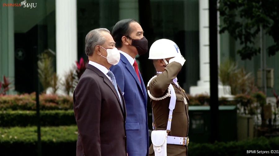 Upacara Penyambutan Resmi Perdana Menteri Malaysia, Istana Kepresidenan Jakarta 9Tangkapan Layar Sekretariat Presiden)