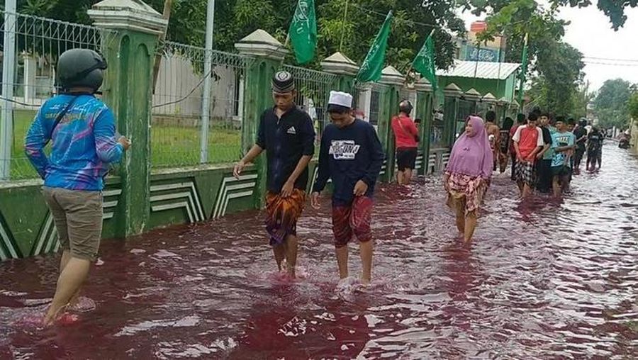Banjir Pekalongan Warna Merah (Twitter@Pemalangan)