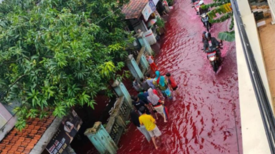 Banjir Pekalongan Warna Merah (Twitter@Pemalangan)