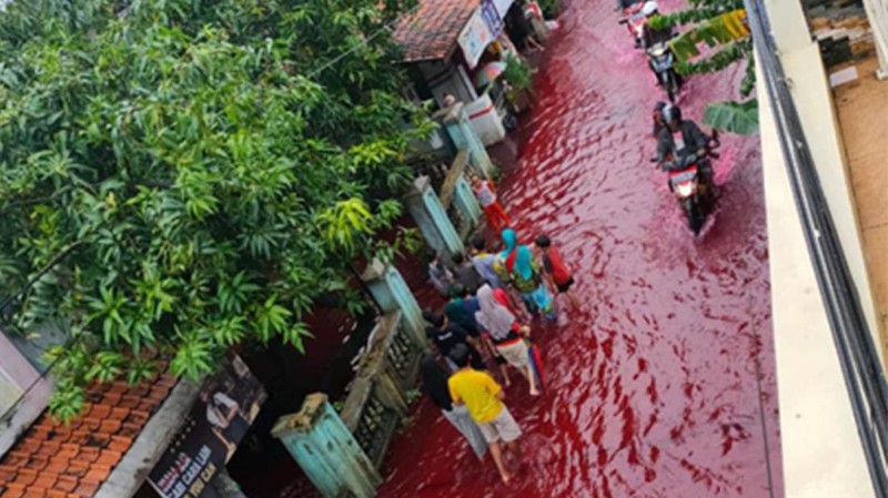 Banjir Pekalongan Warna Merah (Twitter@Pemalangan)