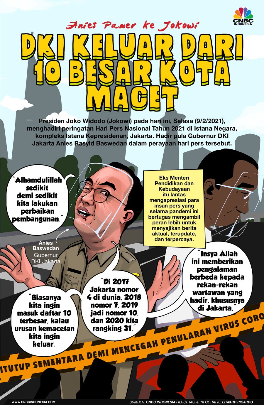 INFOGRAFIS, Anies Pamer Ke Jokowi, DKI Keluar Dari 10 Kota Termacet di Dunia