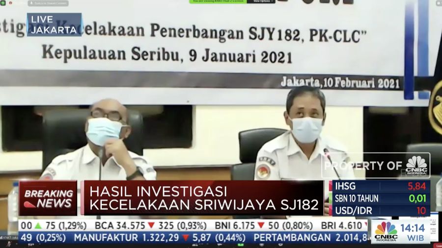 Hasil Investigasi KNKT, Kecelakaan Sriwijaya SJ 182