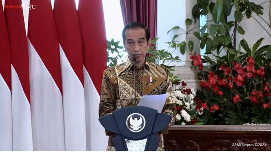 Jokowi di Peresmian Pembukaan Munas VI Asosiasi Pemerintah Kota Seluruh Indonesia, 11 Februari 2021 (Youtube/Sekretariat Presiden)