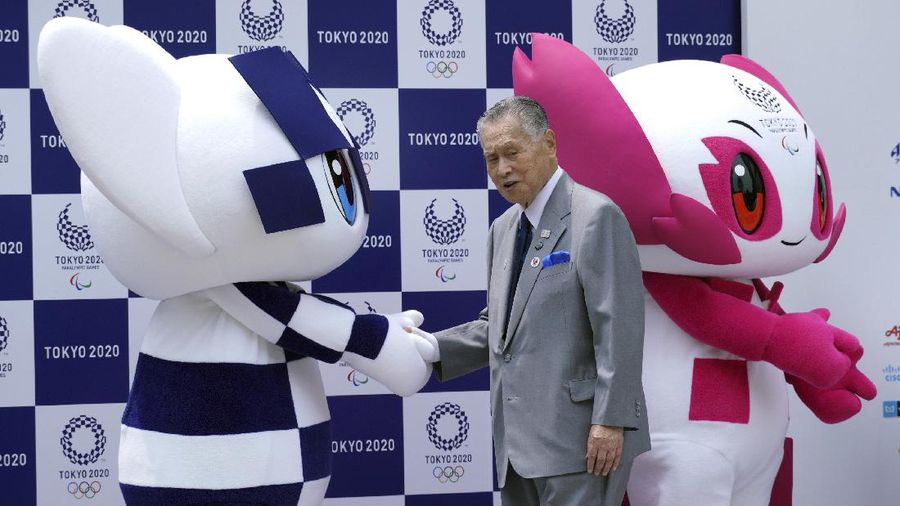 FILE - In this July 22, 2018, file photo, Tokyo 2020 Olympic mascot 