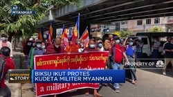 Biksu Ikut Protes Kudeta Militer Myanmar