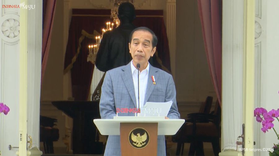Jokowi di acara Pengenalan Dewan Pengawas dan Dewan Direktur Lembaga Pengelola Investasi, 16 Februari 2021 (Youtube BPMI)