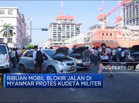 Ribuan Mobil Blokir Jalan di Myanmar Protes Kudeta Militer