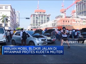 Ribuan Mobil Blokir Jalan di Myanmar Protes Kudeta Militer
