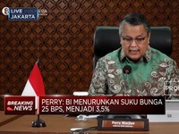 BI Pangkas Suku Bunga Acuan 25 bps Menjadi 3,50%