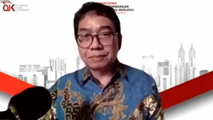 Teguh Supangkat, Deputi Komisioner Pengawasan Perbankan I OJK. dalam acara Launching Roadmap Pengembangan Perbankan Indonesia (RP2I) 2020-2025. (Tangkapan Layar Youtube Jasa Keuangan)