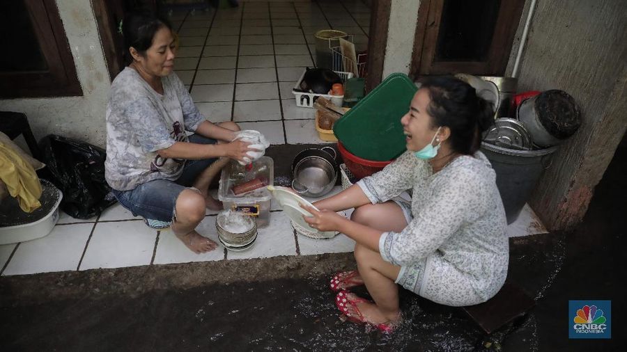 Pemukiman di Sekitar Kali Krukut (CNBC Indonesia/Muhammad Sabki)