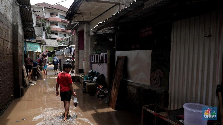 Pemukiman di Sekitar Kali Krukut (CNBC Indonesia/Muhammad Sabki)