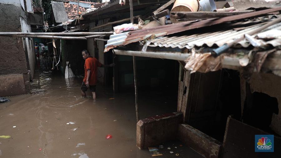 Pemukiman di Sekitar Kali Krukut (CNBC Indonesia/Muhammad Sabki)