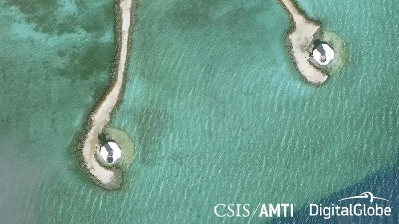 Pangkalan militer di Mischief Reef, April 23, 2020. (dok. CSIS Asia Maritime Transparency Initiative/Digital Globe)