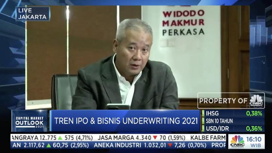 Komisaris Utama Widodo Makmur Unggas Tumiyana dalam acara Capital Market Outlook 2021 dengan tema