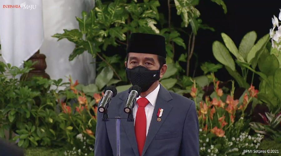 Pengucapan Sumpah/Janji Keanggotaan Ombudsman Republik Indonesia Masa Jabatan Tahun 2021-2026. (Tangkapan Layar Youtube Sekretariat Presiden)