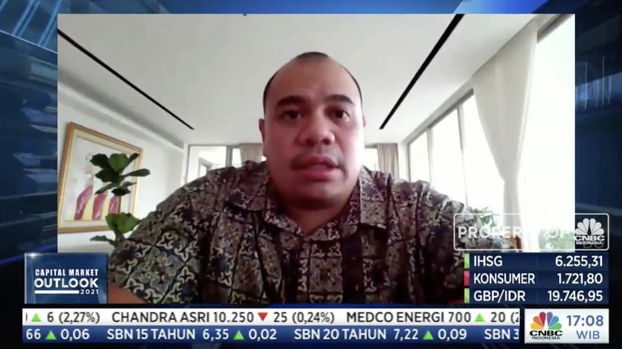 Presiden Komisaris SEA Group Indonesia Pandu Sjahrir dalam acara Capital Market Outlook 2021 dengan tema 