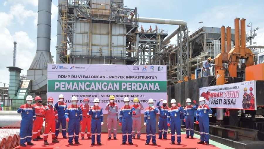Pemancangan perdana kilang Balongan. (Dok. Pertamina)