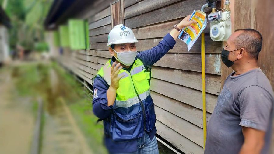 PGN alirkan gas ke jaringan gas rumah tangga di Kutai kartanegara. (Dok. PGN)