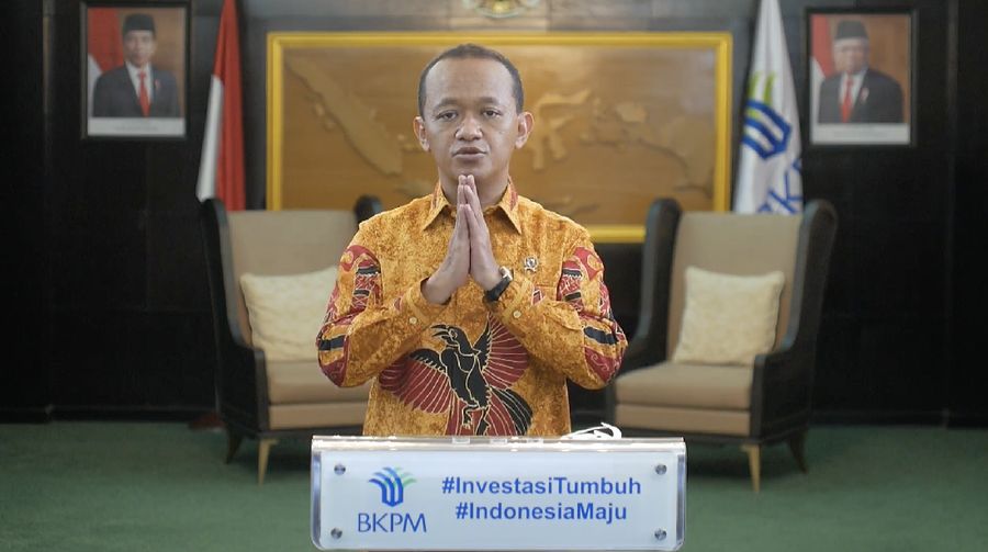Kepala Badan Koordinasi Penanaman Modal, Bahlil Lahadalia dalam Konferensi Pers Virtual Implementasi Undang-Undang Cipta Kerja Dalam Kemudahan Berusaha. (Tangkapan Layar Youtube BKPM)