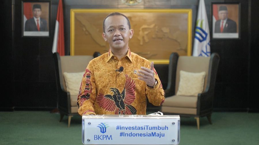 Kepala Badan Koordinasi Penanaman Modal, Bahlil Lahadalia dalam Konferensi Pers Virtual Implementasi Undang-Undang Cipta Kerja Dalam Kemudahan Berusaha. (Tangkapan Layar Youtube BKPM)