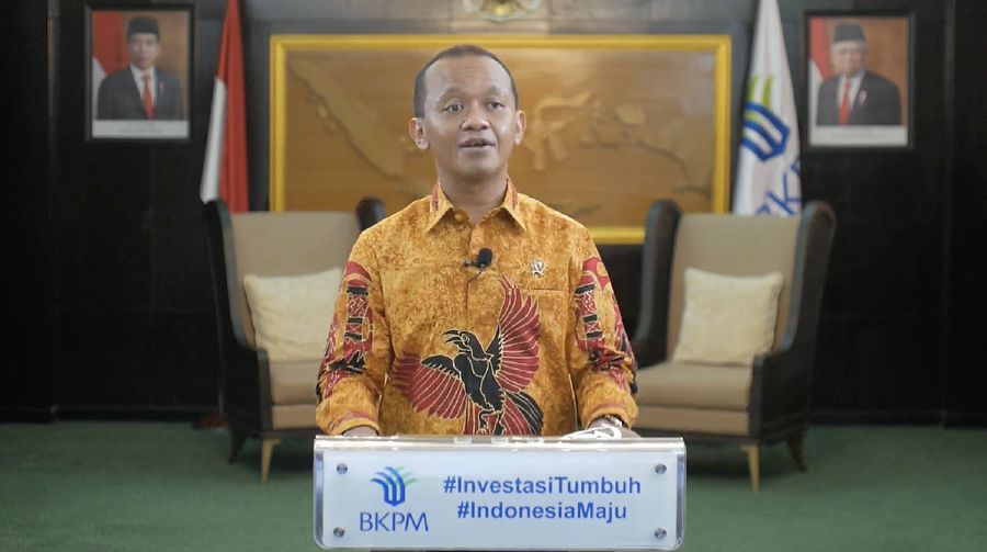 Kepala Badan Koordinasi Penanaman Modal, Bahlil Lahadalia dalam Konferensi Pers Virtual Implementasi Undang-Undang Cipta Kerja Dalam Kemudahan Berusaha. (Tangkapan Layar Youtube BKPM)