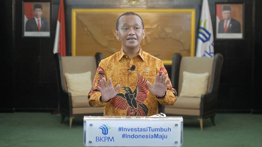 Kepala Badan Koordinasi Penanaman Modal, Bahlil Lahadalia dalam Konferensi Pers Virtual Implementasi Undang-Undang Cipta Kerja Dalam Kemudahan Berusaha. (Tangkapan Layar Youtube BKPM)