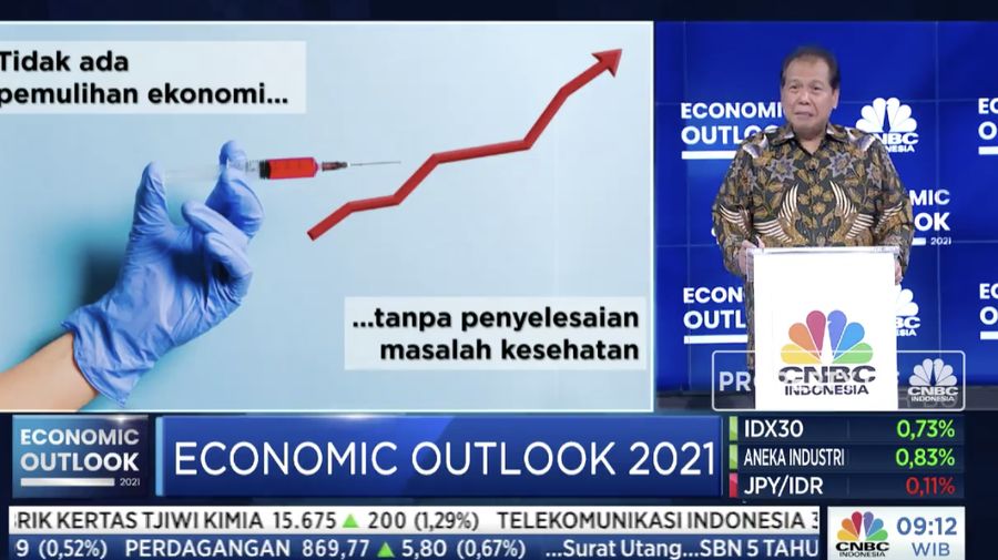 Chairul Tanjung Founder & Chairman CT Corp dalam acara CNBC Indonesia Economic Outlook dengan tema 