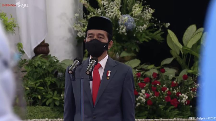 Pelantikan Gubernur dan Wakil Gubernur Sumbar, Kepulauan Riau dan Bengkulu, 25 Feb 2021. (Tangkapan layar Youtube Setpres Ri)