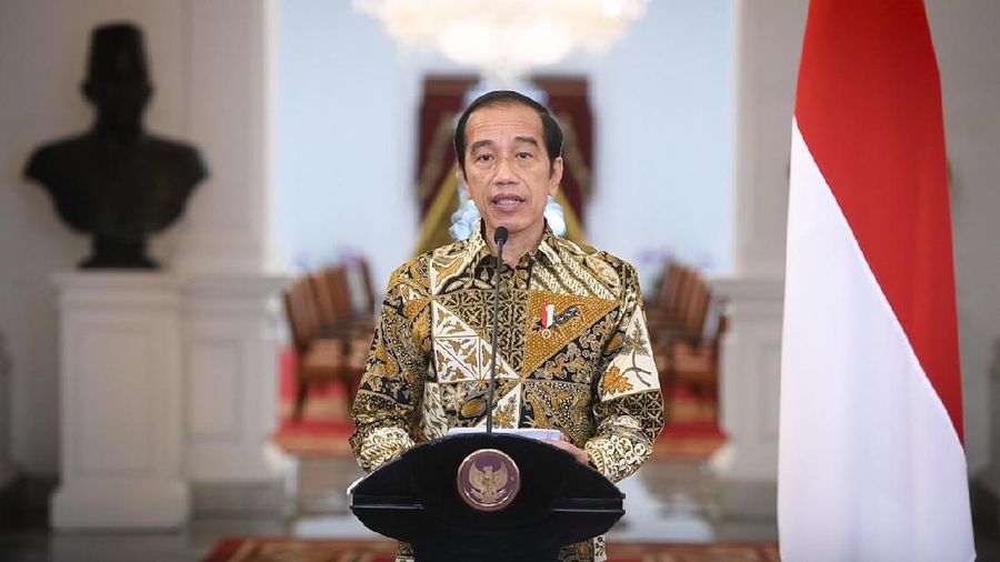 Presiden Joko Widodo menyampaikan pidato kunci secara virtual pada acara tahunan CNBC Indonesia Economic Outlook 2021 pada Kamis, (25/2/2021). (Dok: Biro Pers Sekretariat Presiden)