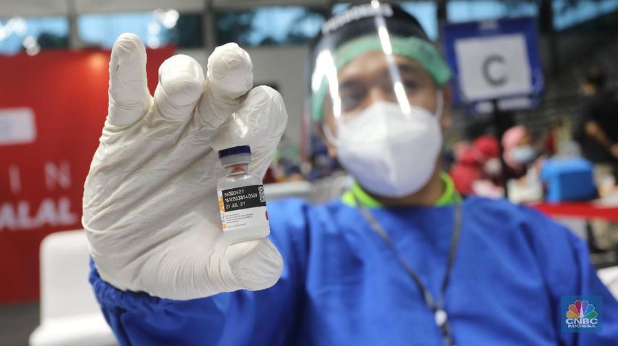 Vaksinasi wartawan. (CNBC Indonesia/Andrean Kristianto)