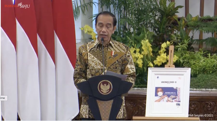 Peluncuran Program Konektivitas Digital 2021 dan Prangko Seri Gerakan Vaksinasi Nasional Covid/ Youtube: Stpres