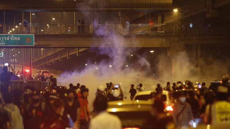Aksi demo di Thailand. AP/