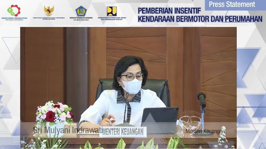 Pemberian insentif kendaraan bermotor dan perumahan. (Tangkapan layar Youtube KemenPURN)