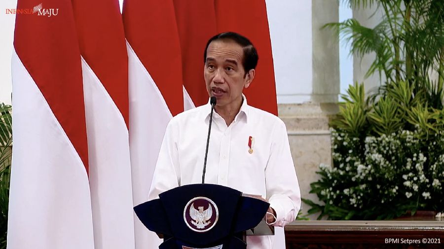 Peresmian pembukaan rapat koordinasi nasional penanggulangan bencana Tahun 2021, (3/3/2021). (Tangkapan layar Setpres RI)