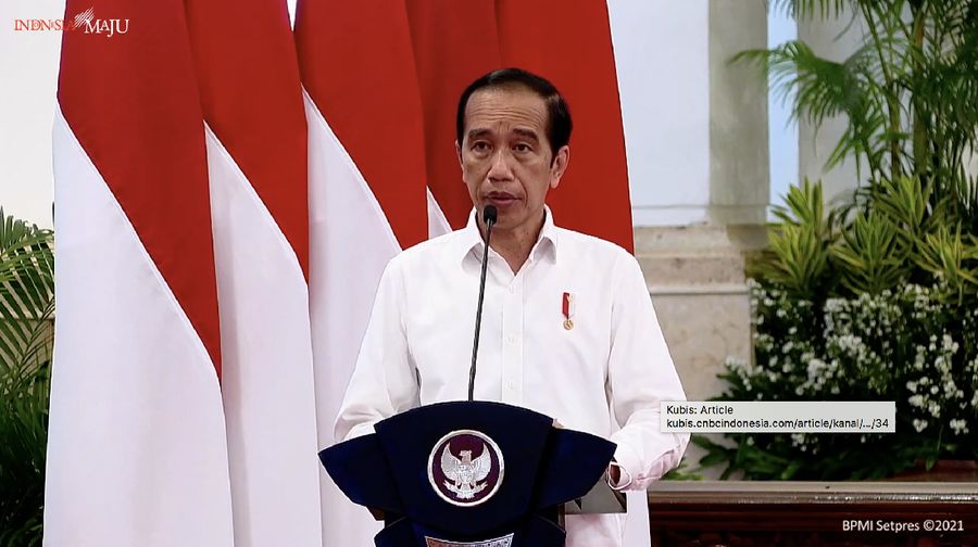 Peresmian pembukaan rapat koordinasi nasional penanggulangan bencana Tahun 2021, (3/3/2021). (Tangkapan layar Setpres RI)