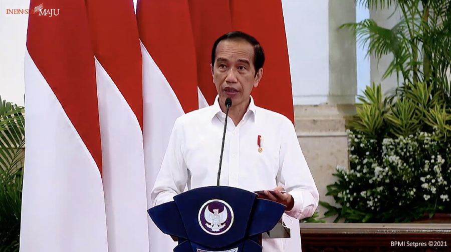 Peresmian pembukaan rapat koordinasi nasional penanggulangan bencana Tahun 2021, (3/3/2021). (Tangkapan layar Setpres RI)