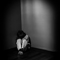 Stop Child Violence and Trafficking. Stop Violence Against Children, child bondage in angle image blur , Human Rights Day concept.