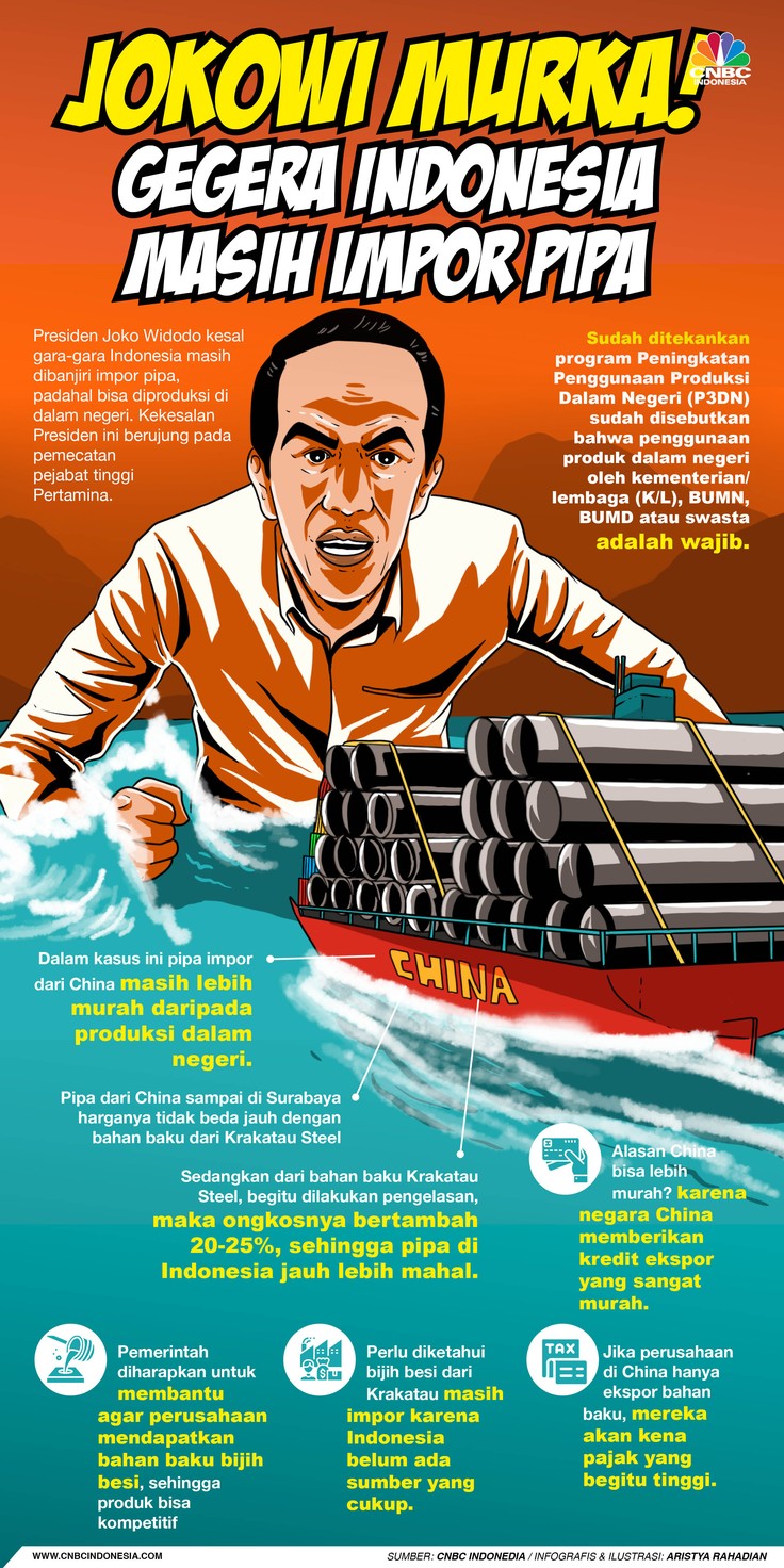 Infografis/Jokowi Murka! Gegara Indonesia Masih impor Pipa/Aristya Rahadian