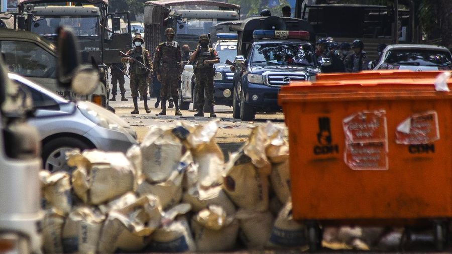 Akisi demo di Myanmar terus berlanjut. AP/