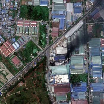 Potret Pabrik China Dibakar di Myanmar dari Citra Satelit