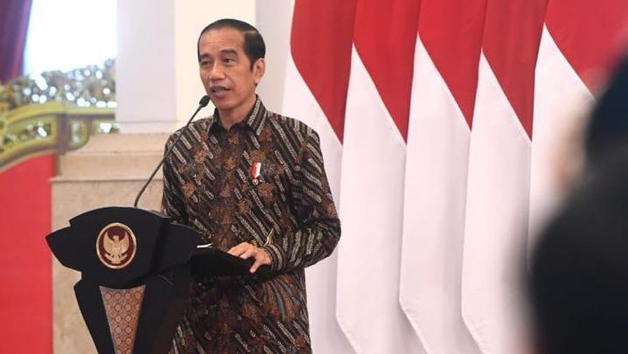 Presiden Joko Widdo dalam Pengarahan Presiden RI kepada Penerima Kartu Prakerja Tahun 2020-2021, 17 Maret 2021. (Biro Pers Sekretariat Presiden/ Lukas)