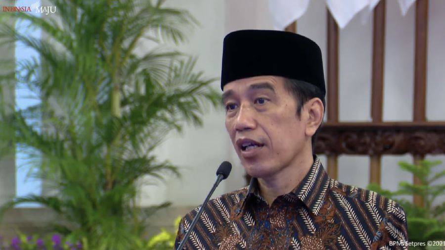 Presiden Joko Widodo dalam Peresmian Pembukaan Kongres XX Pergerakan Mahasiswa Islam Indonesia Tahun 2021, 17 Maret 2021. (Tangkapan Layar Youtube Sekretariat Presiden)